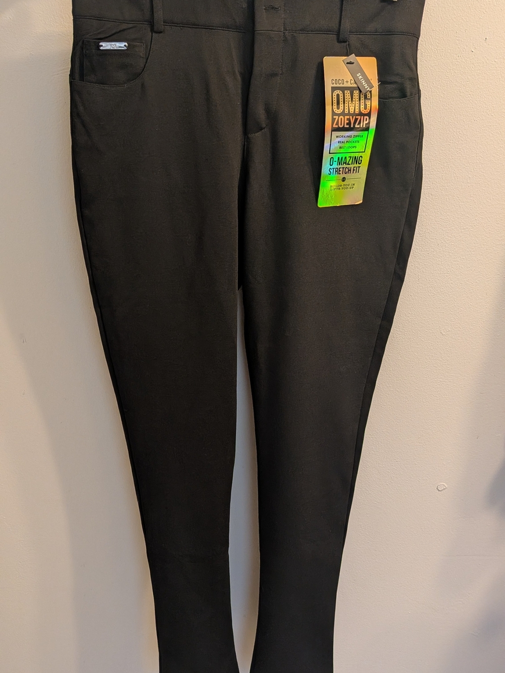 NWT Coco + Carmen Black OMG Zoeyzip Skinny Pants Stretch Mid Rise Medium